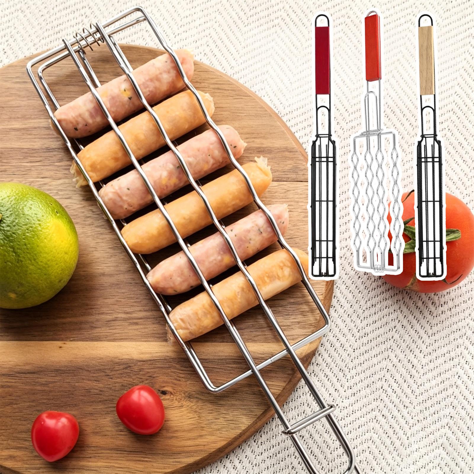 Home Cooking Business - Hittebestendige BBQ-mand met houten handvat, draagbaar