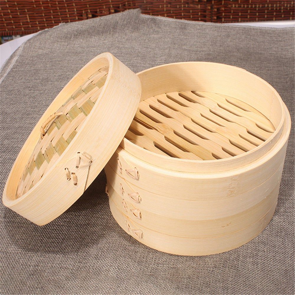 Steamer Bamboo Set - Chinese groenten bamboe keuken deksel gereedschap