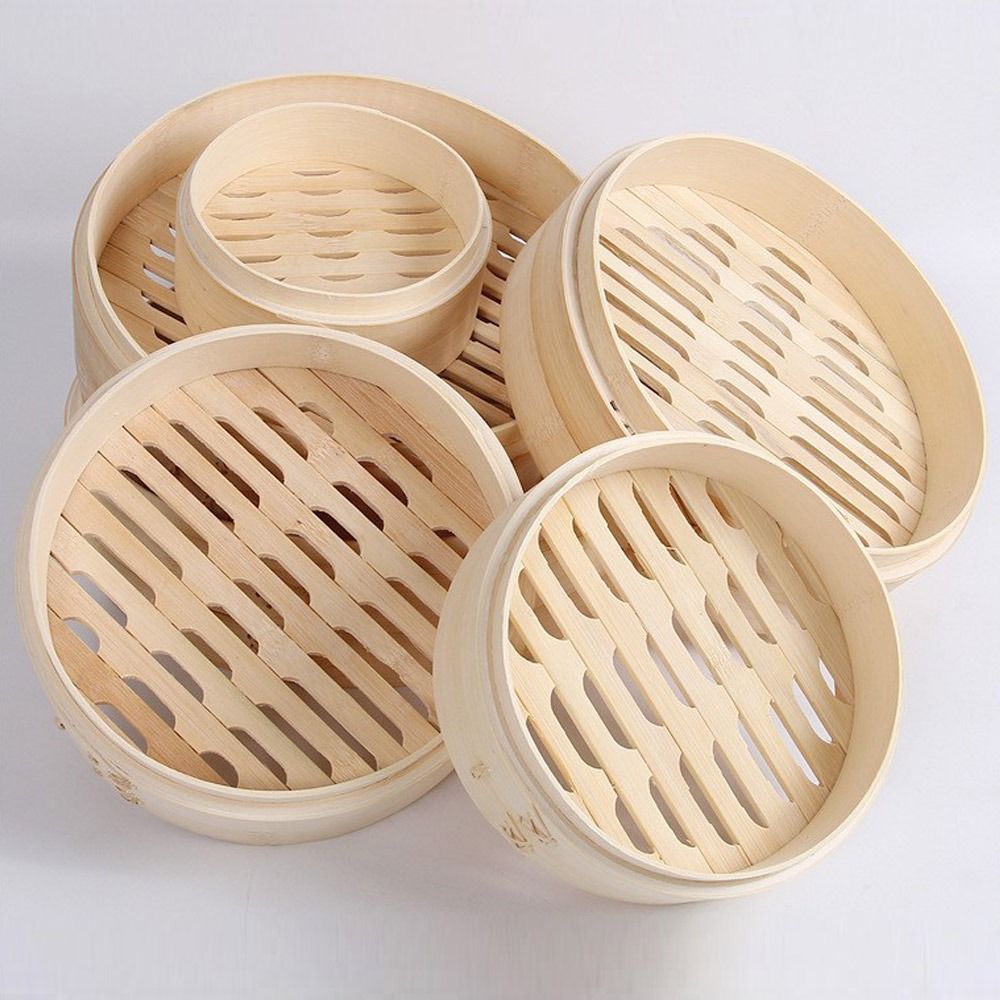 Steamer Bamboo Set - Chinese stoompan van bamboe met deksel,