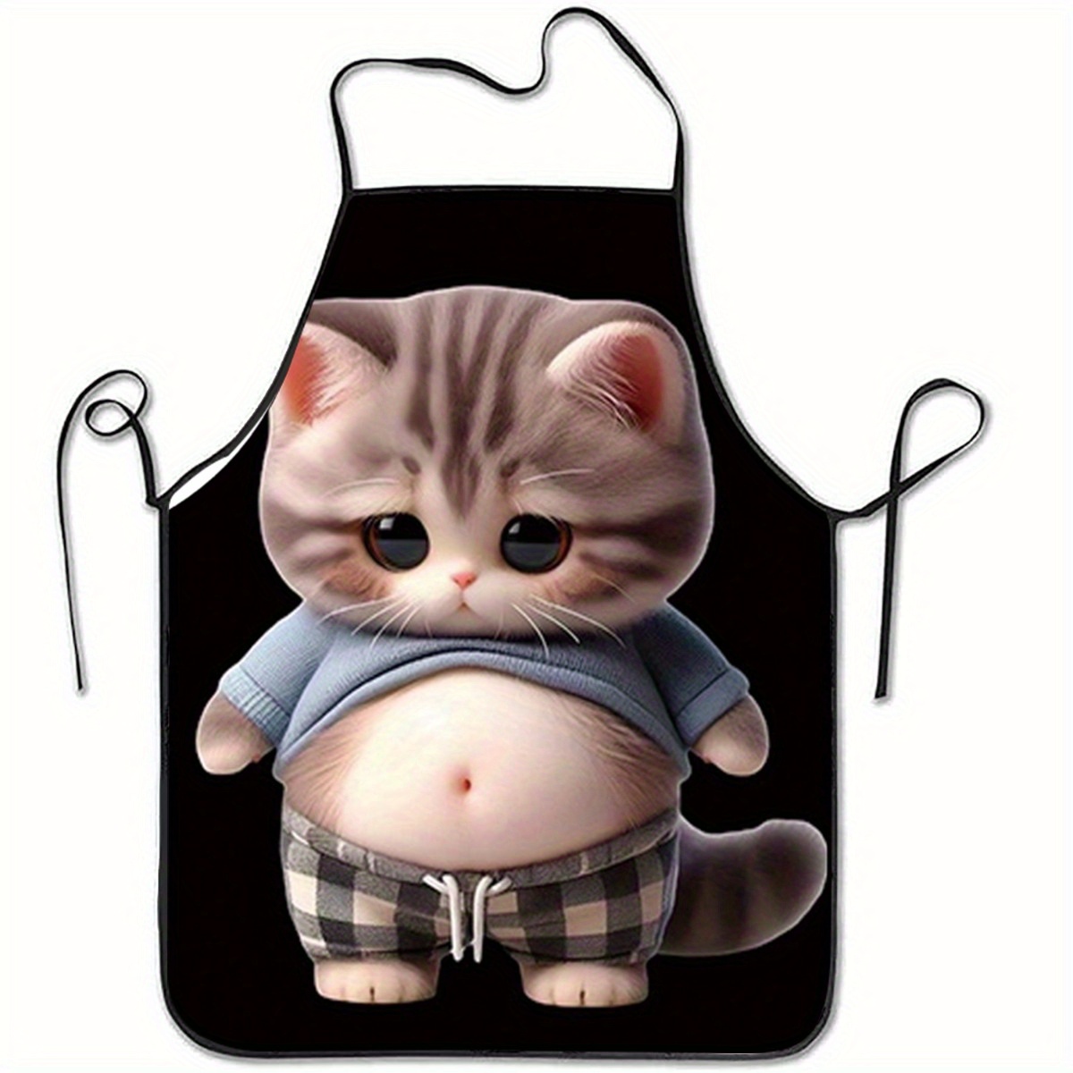 Home Cooking For Cats - Schattig schort met cartoon kattenprint, grappig