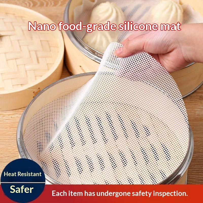 Steamer Bamboo Set - 5 stks/set Herbruikbare siliconen non-stick stoomvoeringen,