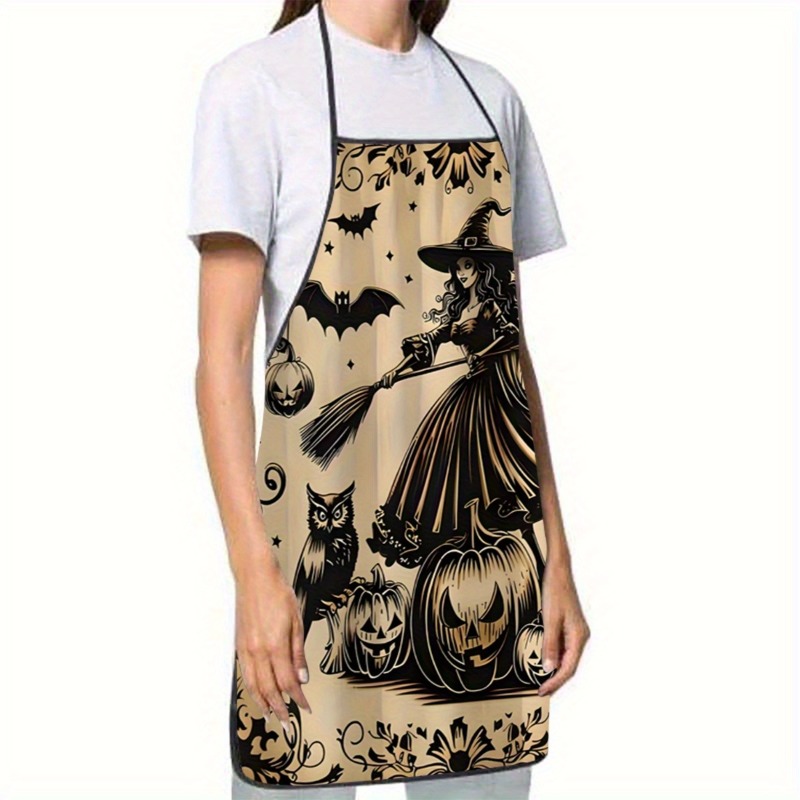 Home Cooking For Cats - Witch Pumpkin Black Cat mouwloze schort