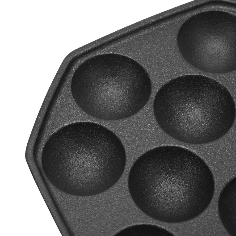 Takoyaki Pan Cast - Gietijzeren eierpannenkoekenpan Anti-aanbaklaag Gelijkmatige warmteverdeling Takoyaki-pan