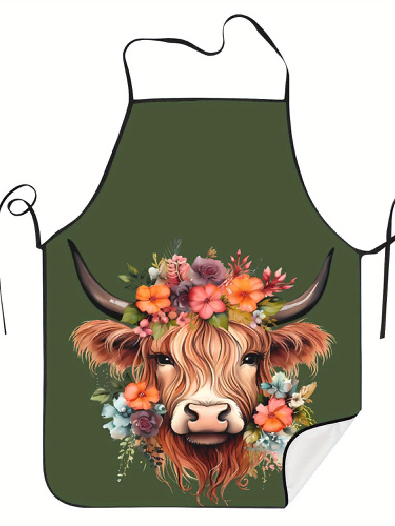 Home Cooking Ideas - 1 stuk Fun Highland Cow Floral