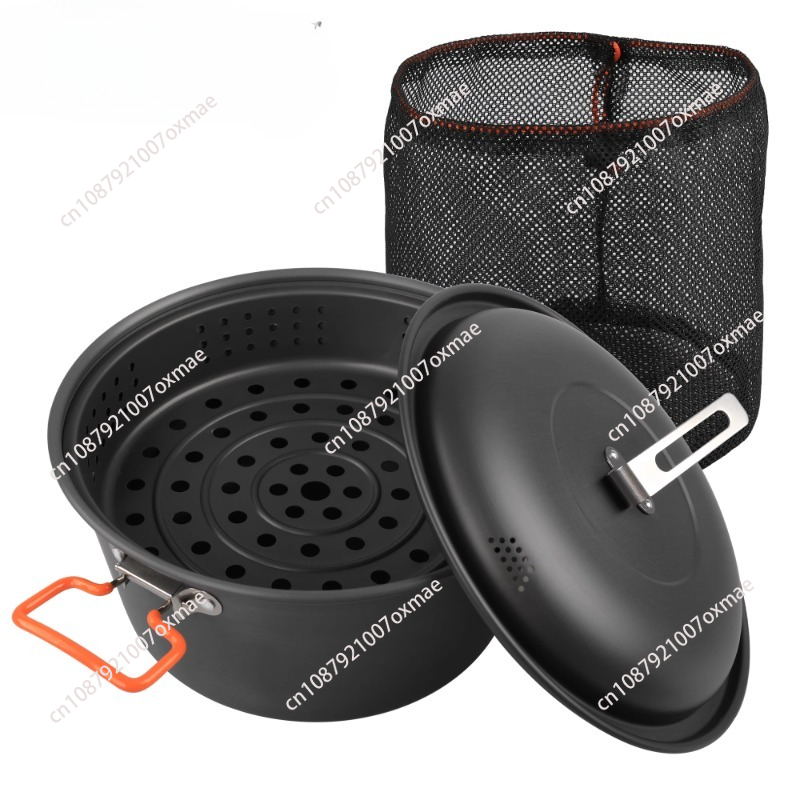 Steamer Bamboo Set - Outdoor set pot camping koken geïntegreerde