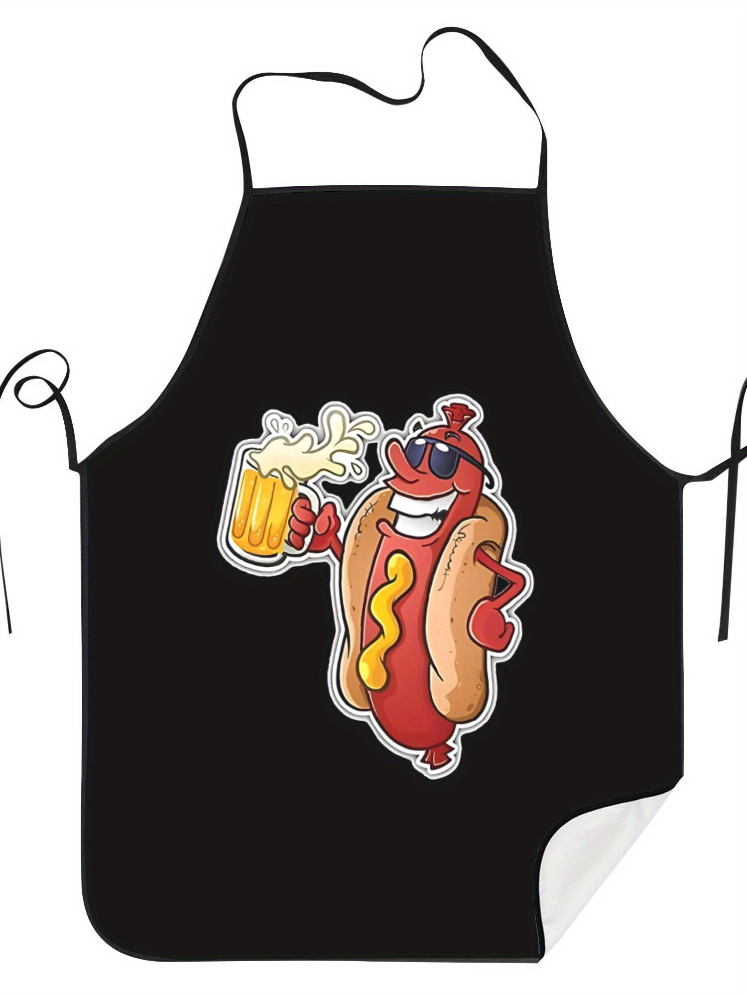 Home Cooking Fast Foods - Schort met hotdog-patroonprint, leuke realistische kookschort