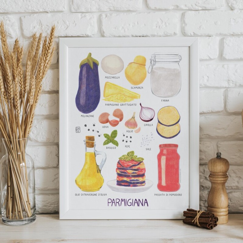 Home Cooking In Italian - Moderne gastronomische recepten koken poster Italiaans