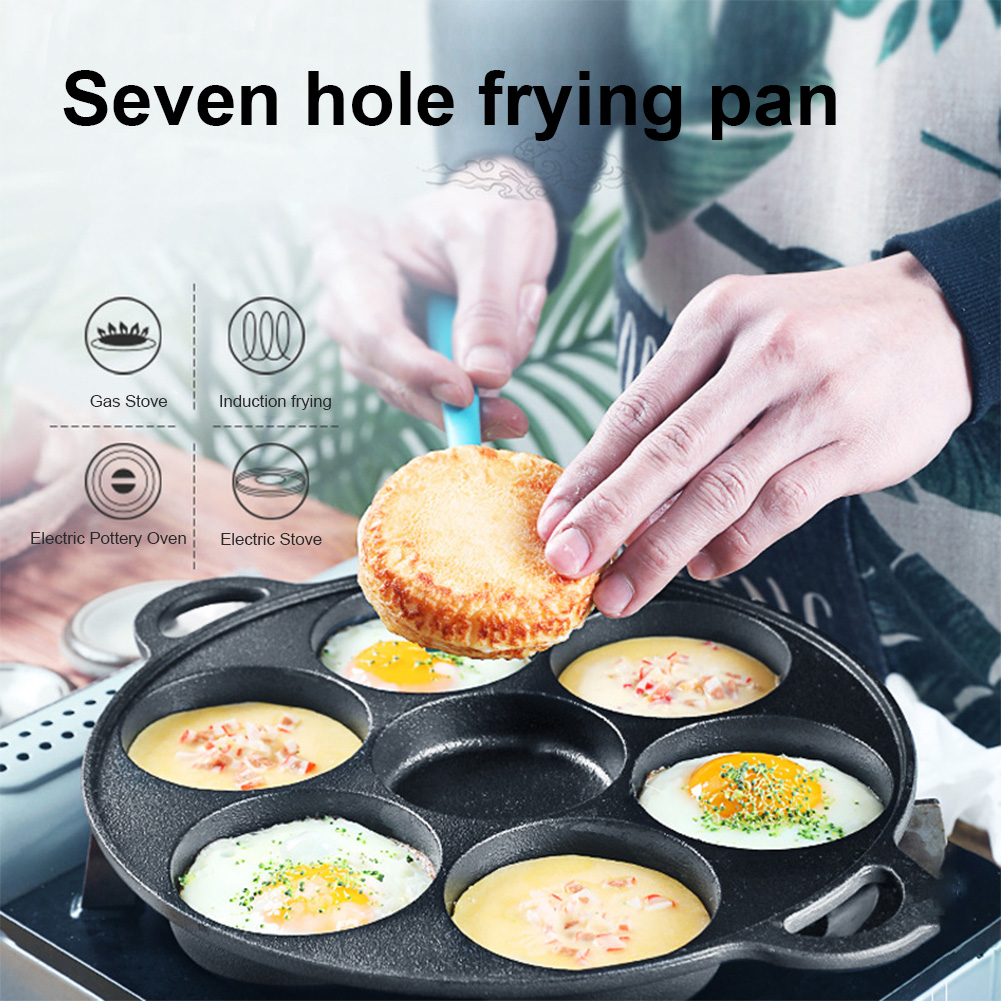 Takoyaki Pan Cast - 7-gaats ontbijtmaker kookgerei gietijzer non-stick eiertaart