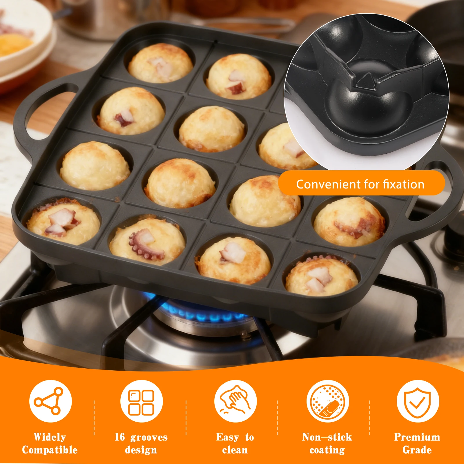 16-gaats Takoyaki Pan van gego - Takoyaki Pan Cast recensie en prijs