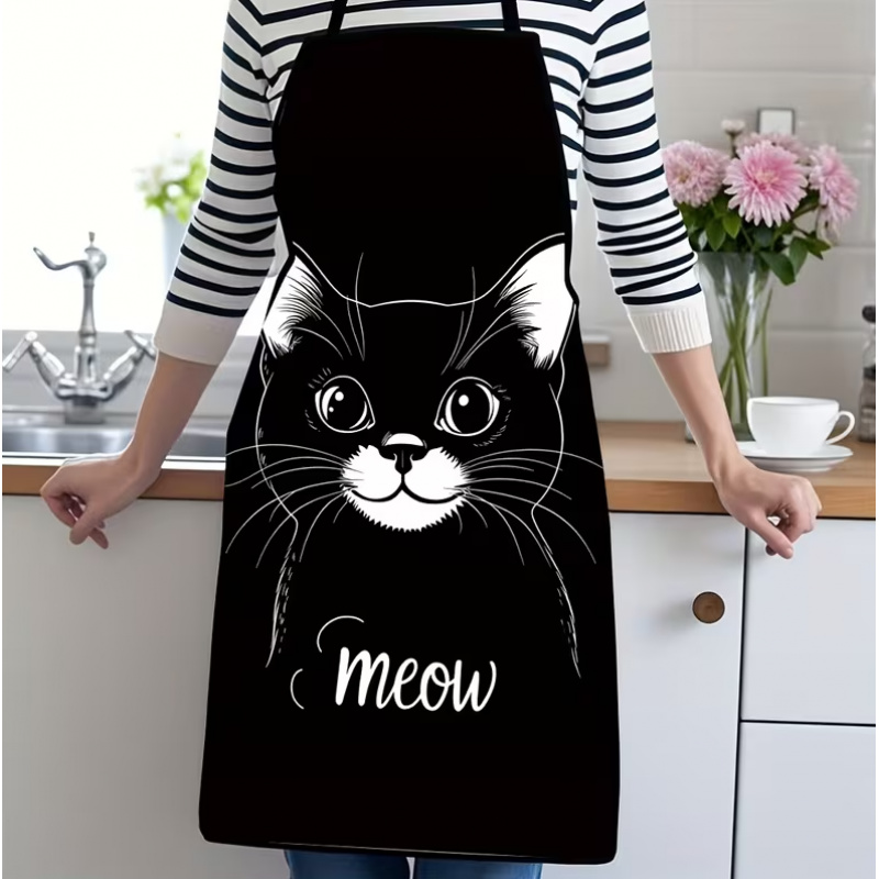 Schattig schort met zwarte kat - Home Cooking For Cats recensie en prijs
