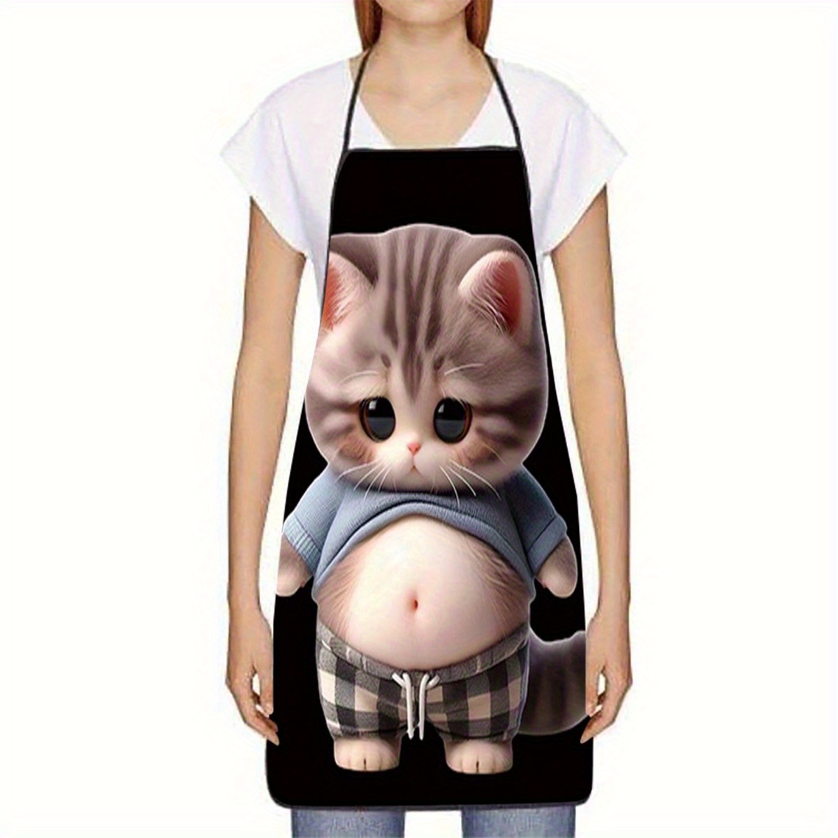 Schattig schort met cartoon ka - Home Cooking For Cats recensie en prijs