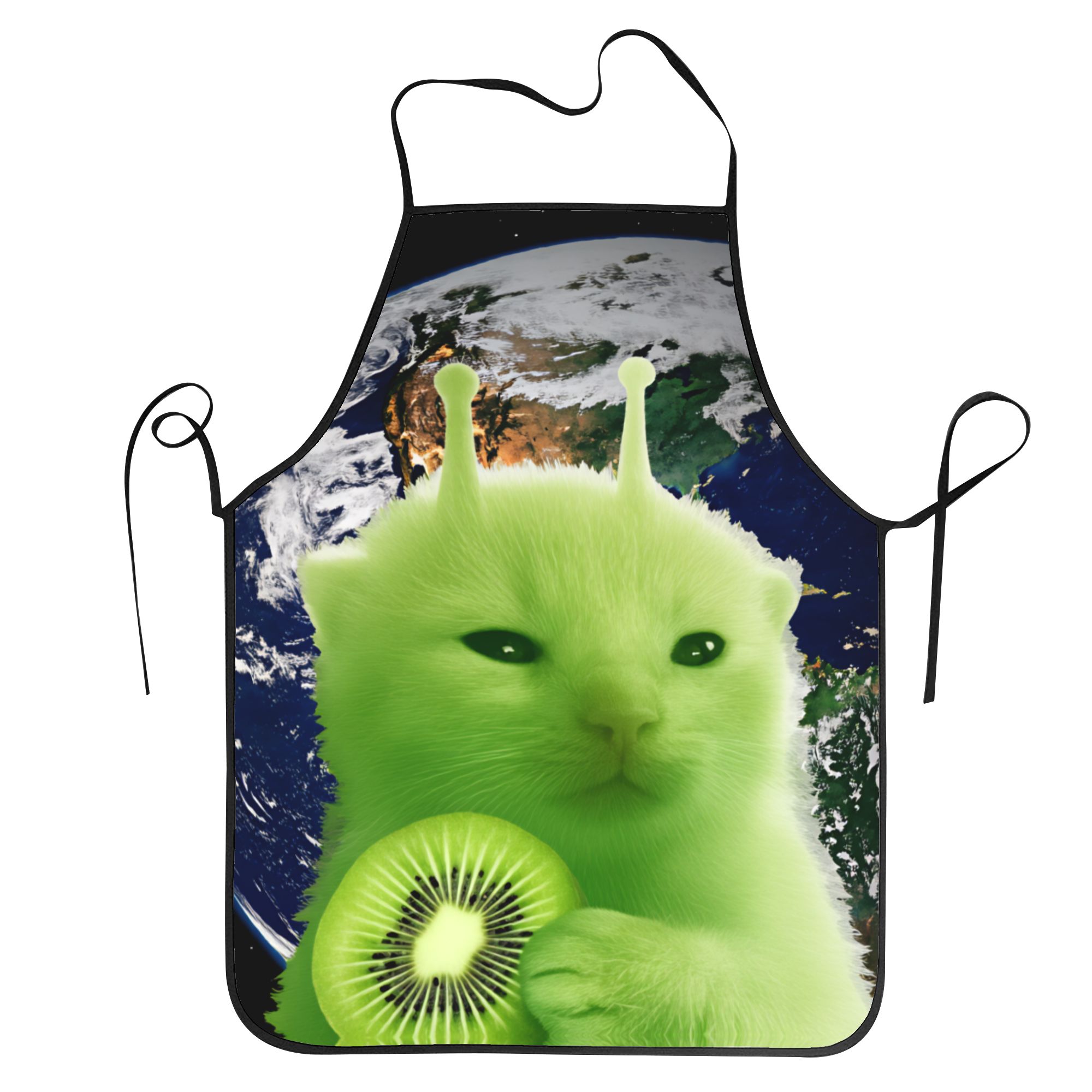 Groene Fruit Space Cat Schort  - Home Cooking For Cats recensie en prijs