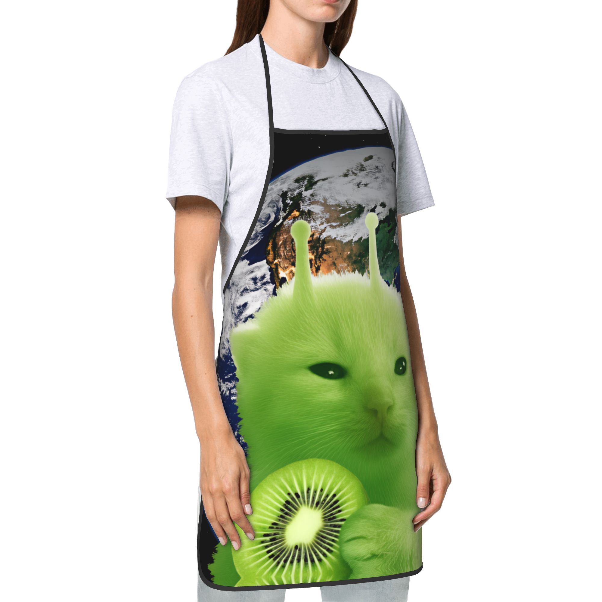 Groene Fruit Space Cat Schort  - Home Cooking For Cats recensie en prijs