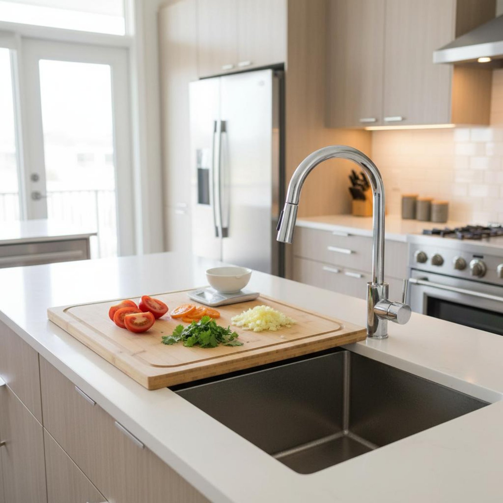 Snijplank boven de gootsteen,  - Home Cooking Kitchen recensie en prijs