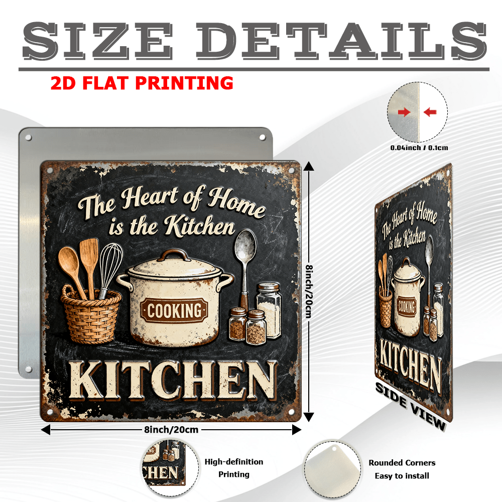 Vintage metalen keuken wanddec - Home Cooking Kitchen recensie en prijs