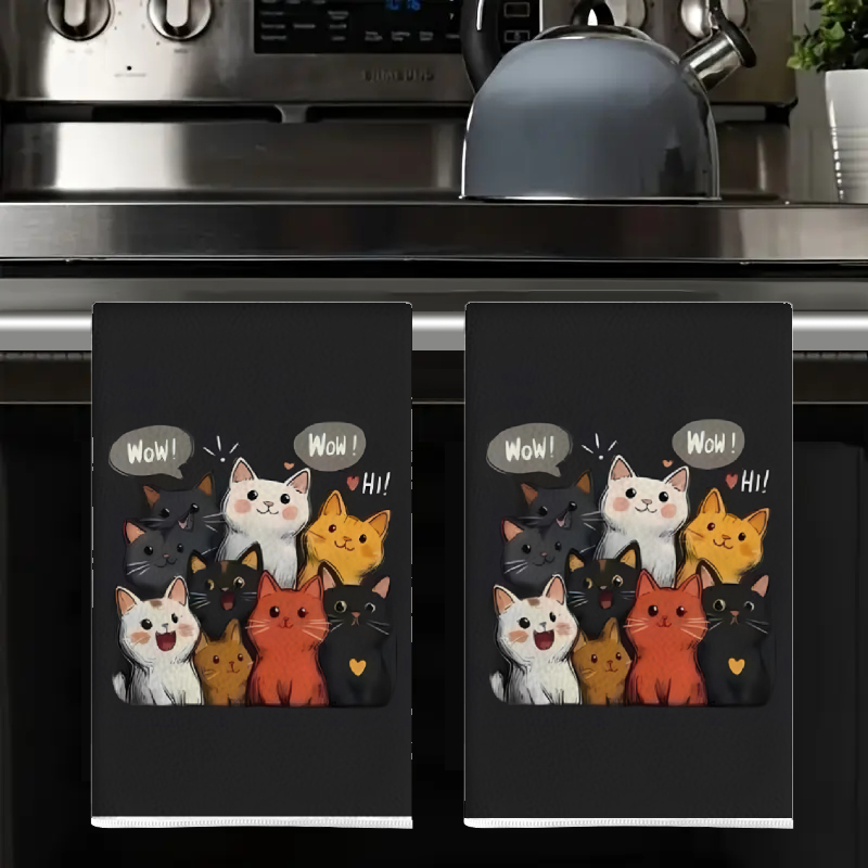 2 stuks, keukenhanddoeken met  - Home Cooking For Cats recensie en prijs