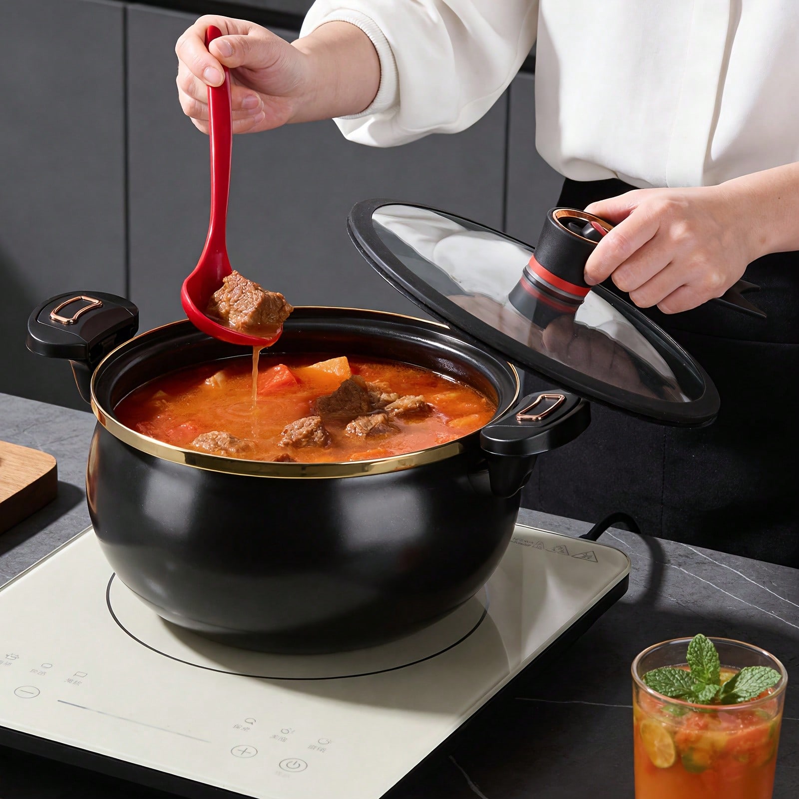1 stuk grote 8,45QT antiaanbak - Home Cooking Fast Foods recensie en prijs