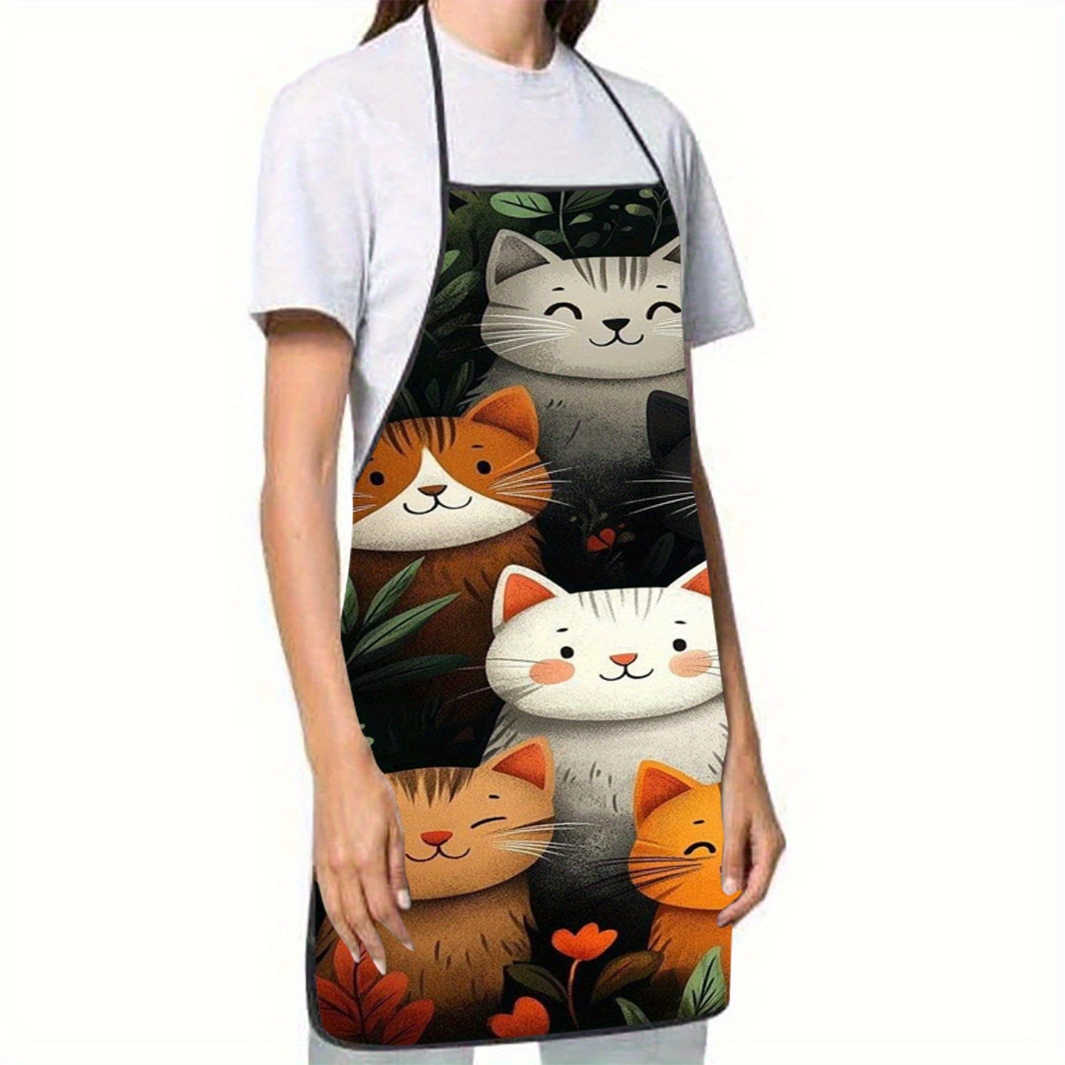 Leuke cartoon kat print polyes - Home Cooking For Cats recensie en prijs