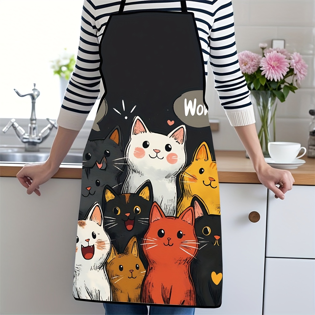 Leuke cartoon kat print polyes - Home Cooking For Cats recensie en prijs