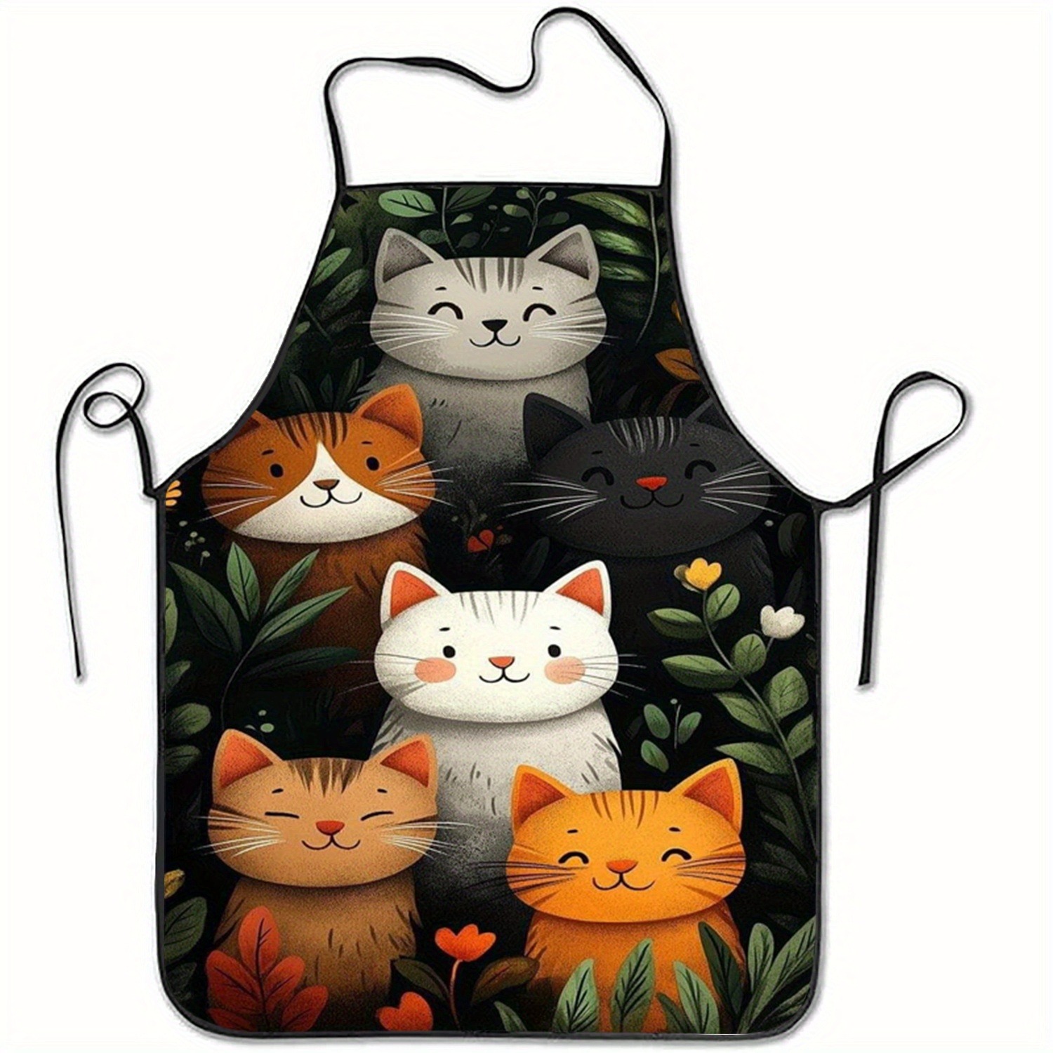 Leuke cartoon kat print polyes - Home Cooking For Cats recensie en prijs