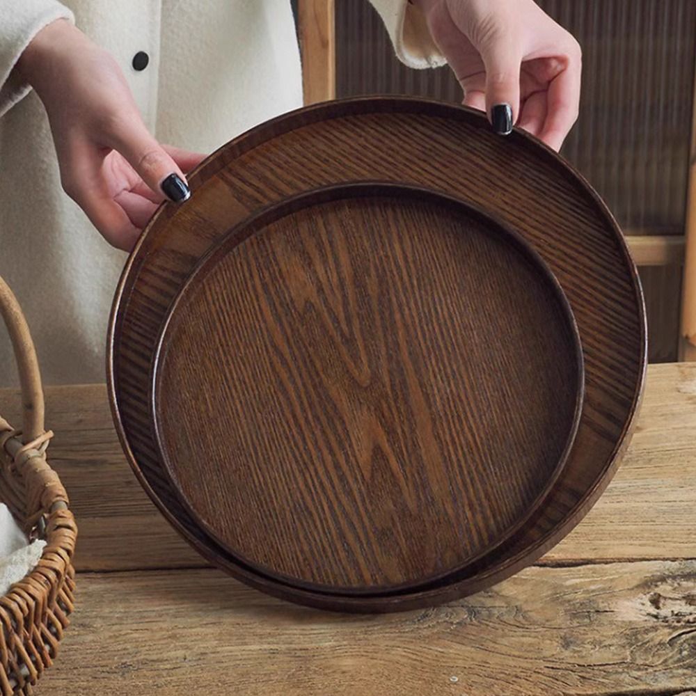 Vintage ronde dienblad van hou - Home Cooking Recipes recensie en prijs