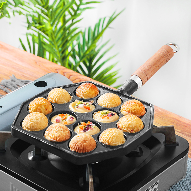 12/14 Hole Takoyaki Pan Houten - Takoyaki Pan Cast recensie en prijs